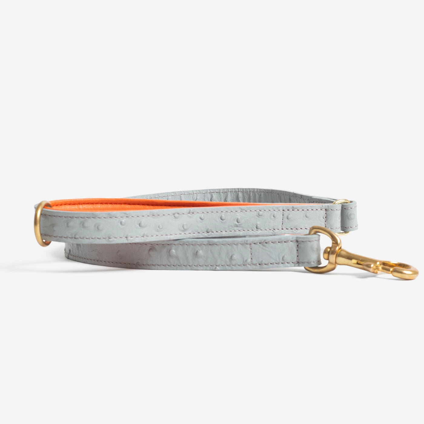 Vodítko ze pštrosí kůže Grey & Orange