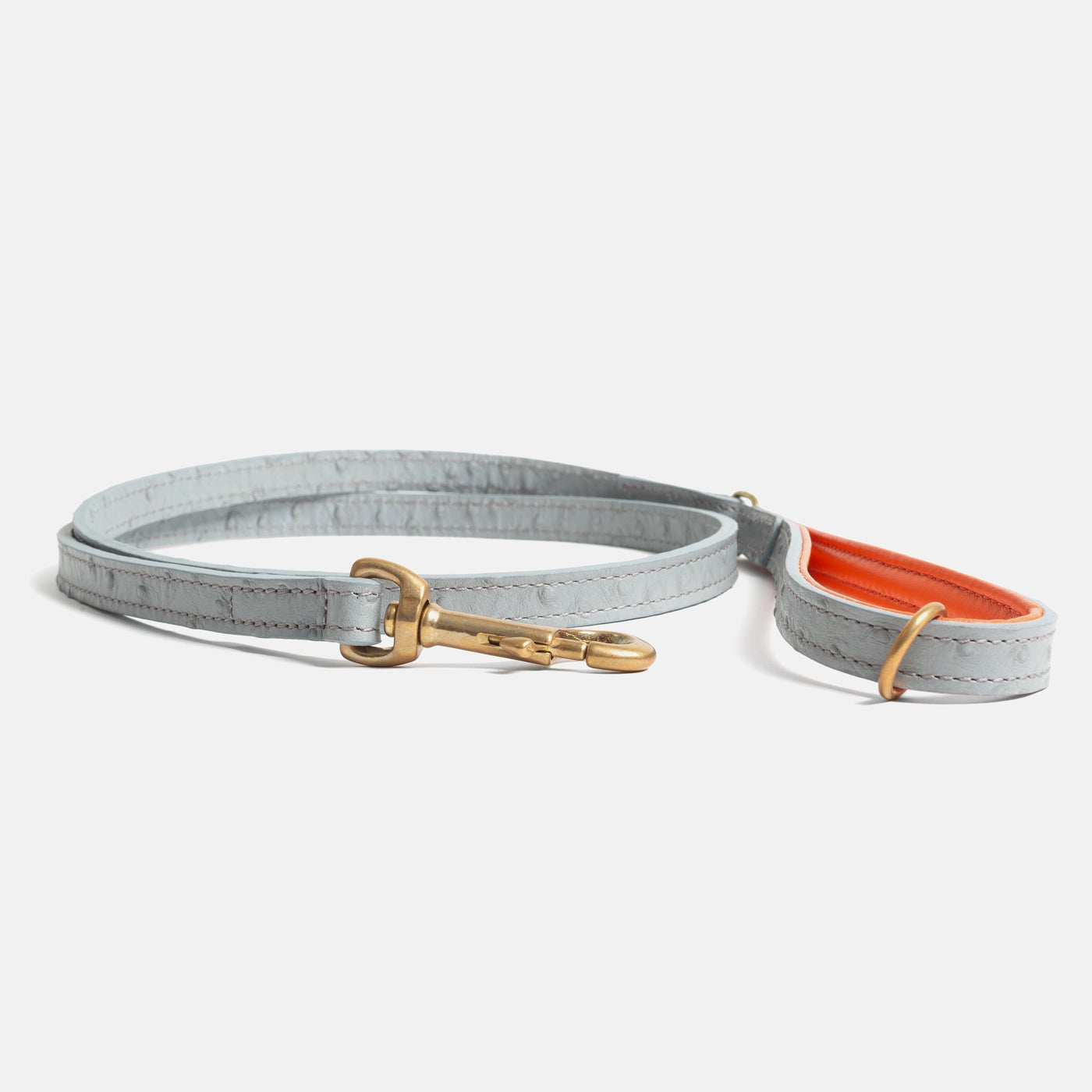 Vodítko ze pštrosí kůže Grey & Orange