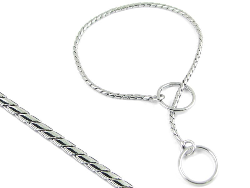 Výstavní obojek "hadí" stříbrný 3mm