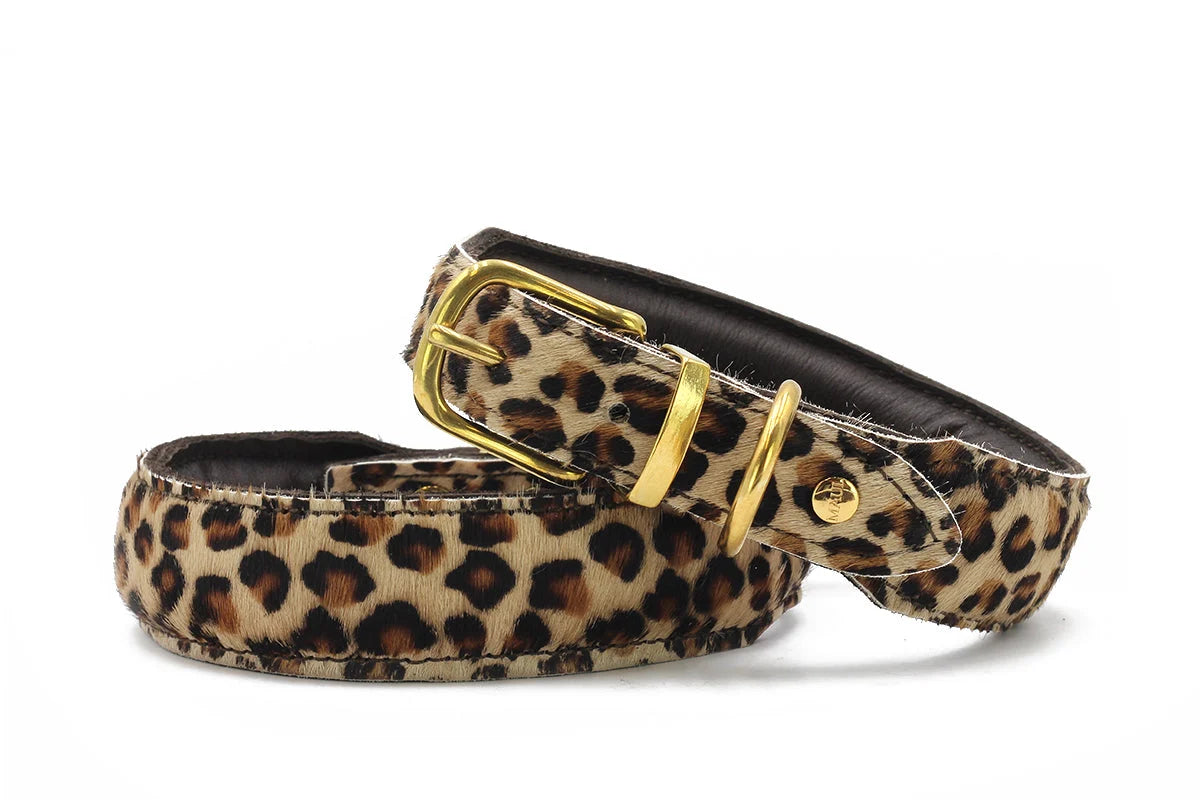 Kožený obojek Leopard