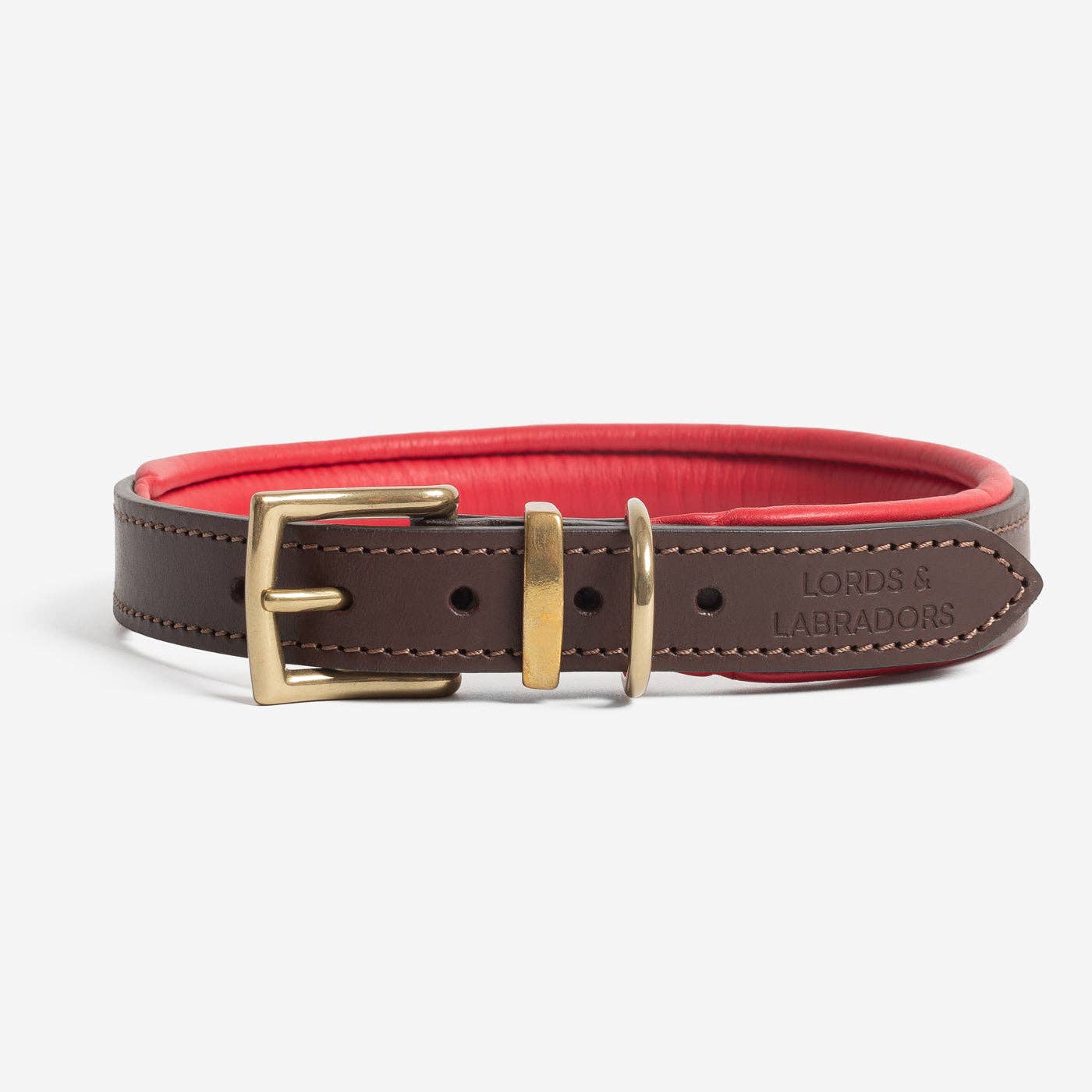 Obojek z italské kůže Brown & Red