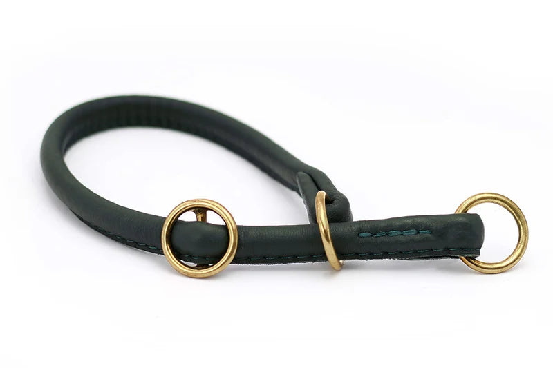 Kožený polostahovací obojek Soft Gold