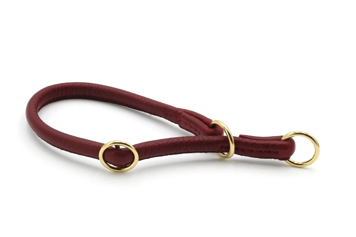 Kožený polostahovací obojek Soft Gold