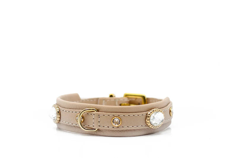 Kožený obojek Luxury Diamond Mini