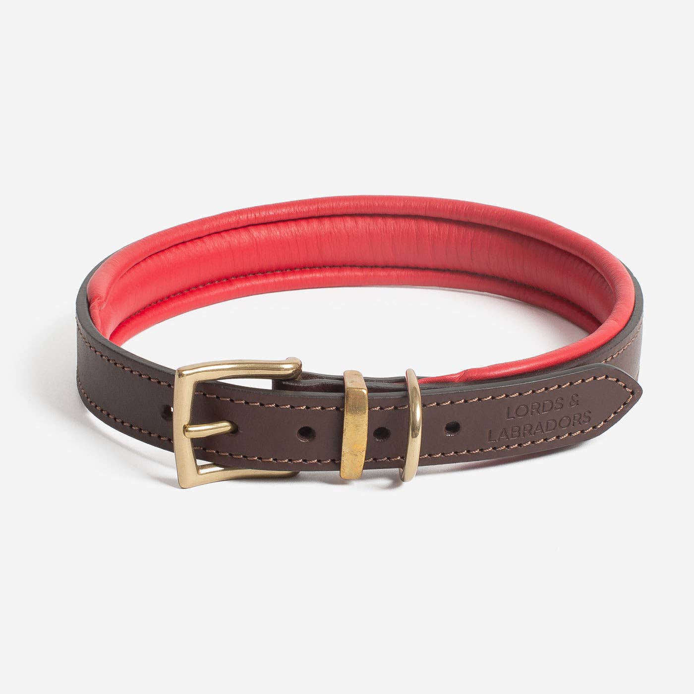 Obojek z italské kůže Brown & Red