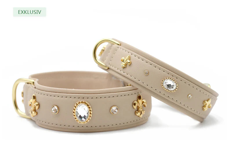 Kožený obojek Luxury Diamond