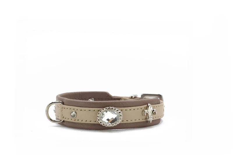Kožený obojek Luxury Diamond Mini