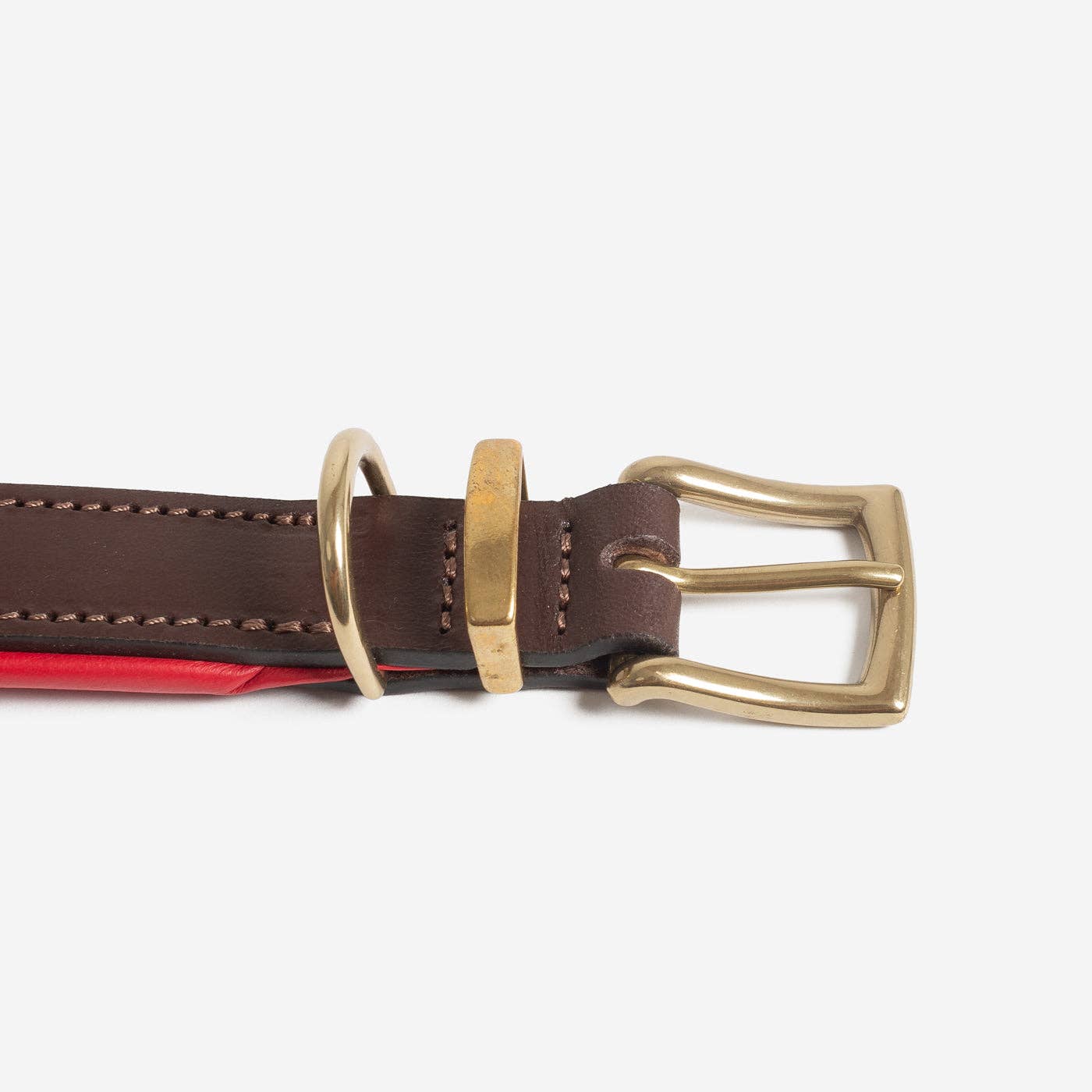 Obojek z italské kůže Brown & Red